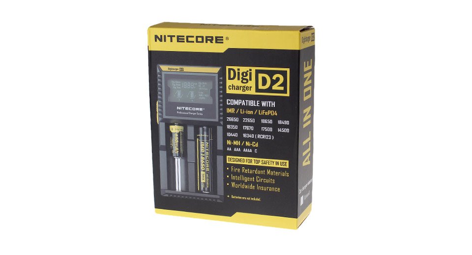 Nitecore D2 2-Slot Digital Battery Charger w/ LCD Display Screen in usa and canada